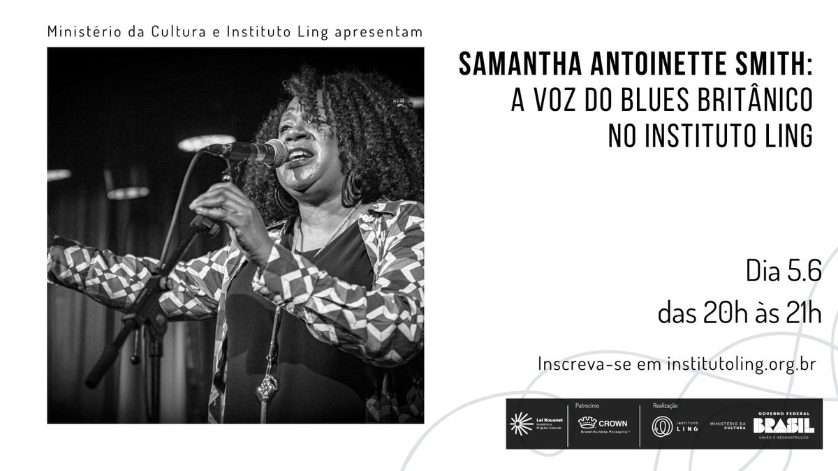 🎤 🎵 Gosta de blues? E de uma potente voz feminina nos vocais? A cantora Samantha Antoinette Smith é uma das grandes vozes contemporâneas do blues e vai se apresentar pela primeira vez em Porto Alegre, no Instituto Ling!

🎟️: bit.ly/SamanthaSmith-…