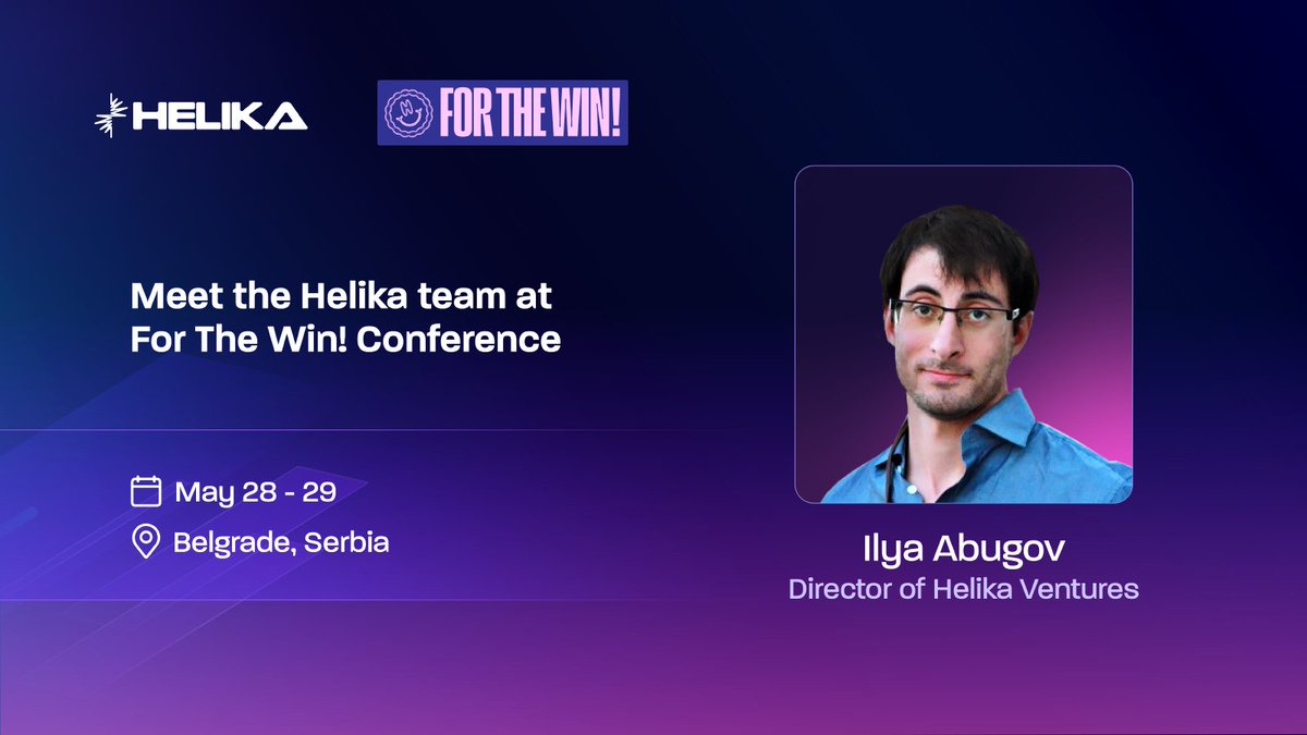 HELIKA (@helikagaming) on Twitter photo Helika Ventures is in Belgrade this week! 🇷🇸
Our Director, Ilya Abugov <a href="/AbugovIlya/">Ilya Abugov - Helika 🔜 Devcom 🔜 Gamescom</a>, is attending For the Win! — Serbia’s leading B2B games conference.
Whether you're at FTW! or just around the city working on something exciting in games, publishing, AI, or beyond, let’s Helika Ventures is in Belgrade this week! 🇷🇸
Our Director, Ilya Abugov <a href="/AbugovIlya/">Ilya Abugov - Helika 🔜 Devcom 🔜 Gamescom</a>, is attending For the Win! — Serbia’s leading B2B games conference.
Whether you're at FTW! or just around the city working on something exciting in games, publishing, AI, or beyond, let’s