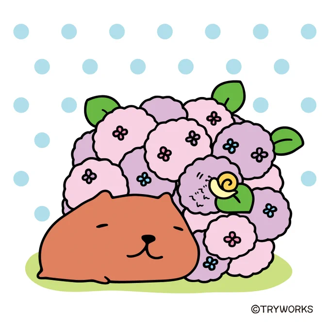 でんでん #梅雨 #かたつむりさん #カピバラさん