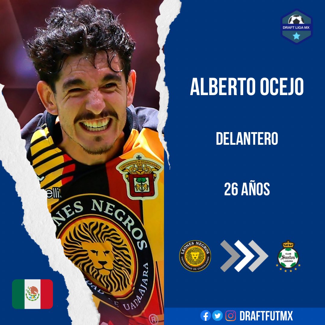 OFICIAL.

Alberto Ocejo regresó al Club Santos Laguna. Llega procedente de Leones Negros UdeG.