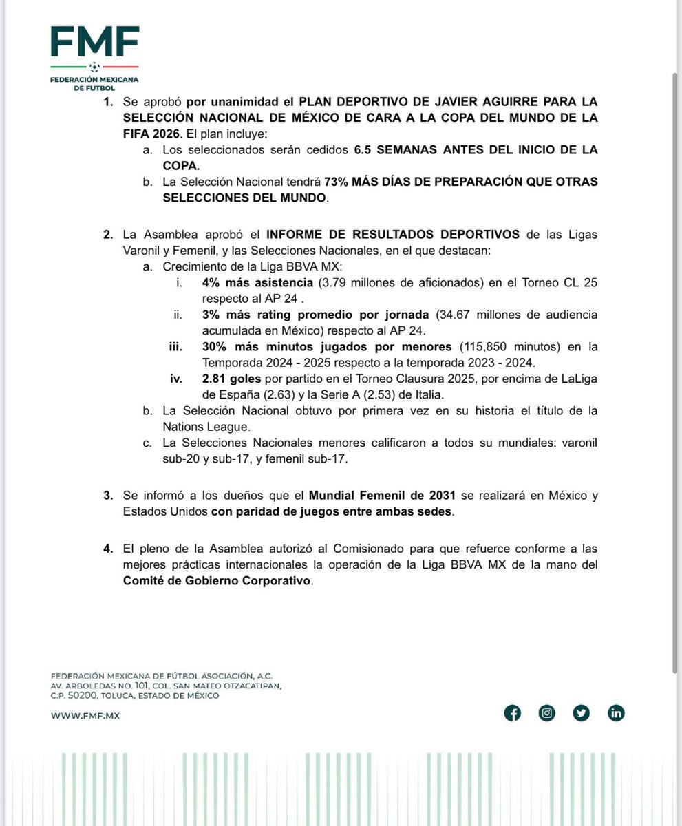jrisco's tweet photo. 💥💥💥💥💥Mundial femenil 2031 MÉXICO-EU con paridad de juego entre ambas sedes 🔥🔥🔥🔥🔥

[vía @FMF] https://t.co/kZPWQBxP7q