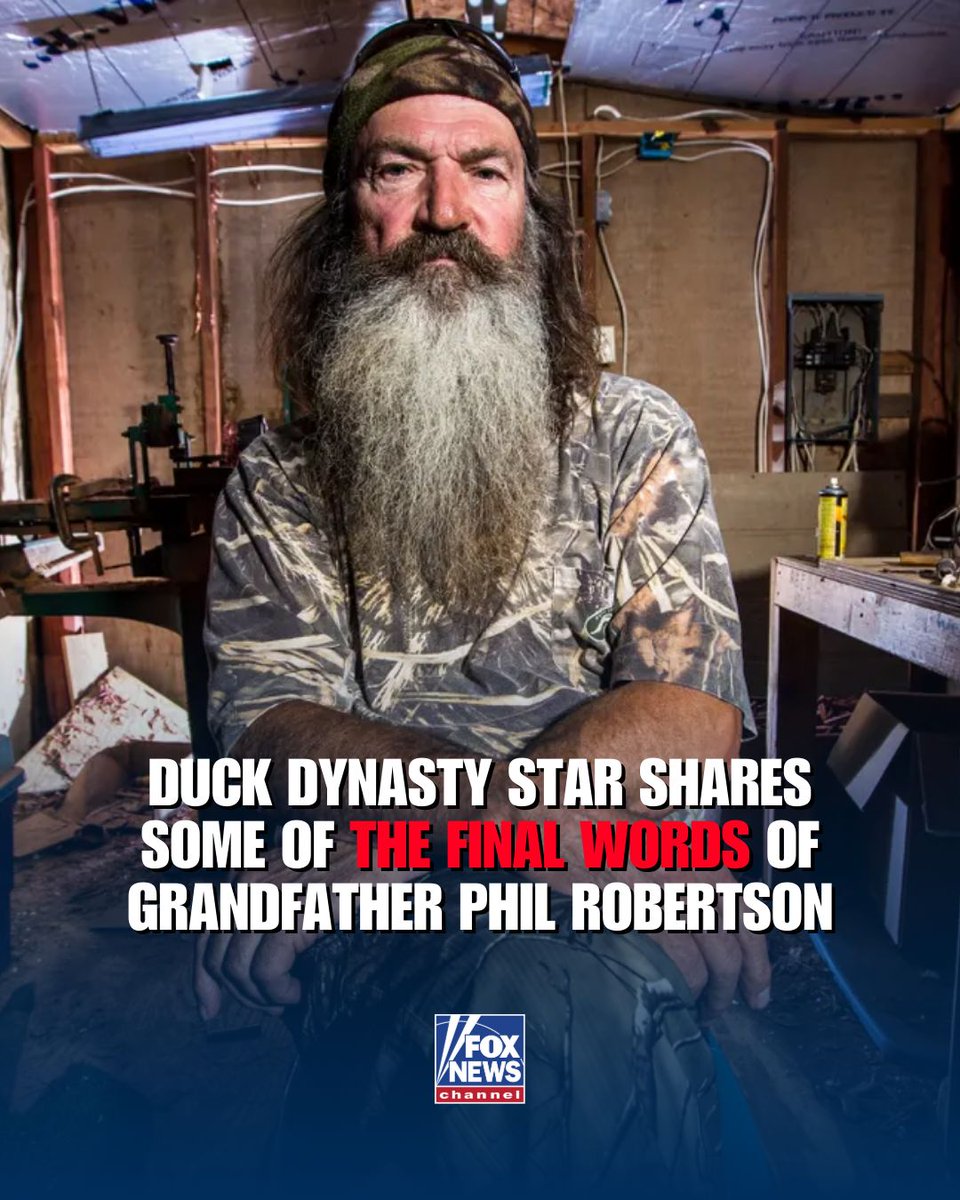 FoxNews's tweet photo. “Duck Dynasty” patriarch Phil Robertson said “full speed ahead” in some of his final words to Sadie Robertson, the reality star said in an emotional goodbye to “Papaw Phil.”

“I know that he is alive in Christ fully today!" https://t.co/qsbmEbtaWD