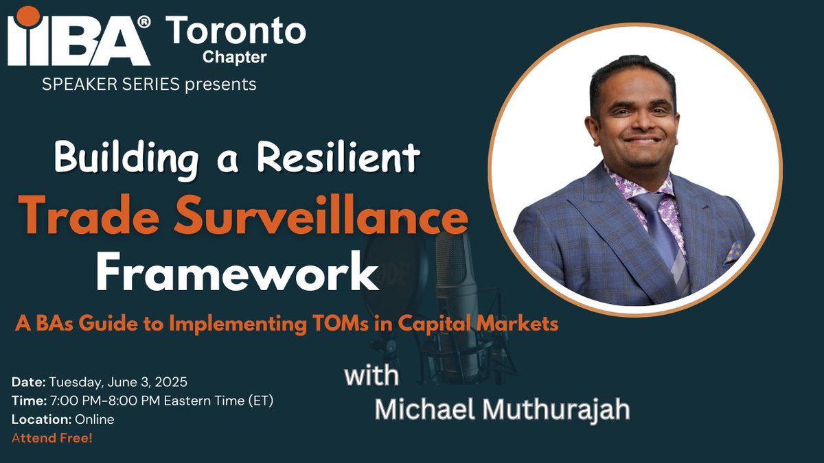 MDMInsights's tweet image. Don’t become a compliance meme. Join June 3 webinar and meme-proof your trade surveillance: 
toronto.iiba.org/events/buildin…

#ComplianceHumor #TradeSurveillance #9DaysToGo #MDMarketInsights #BusinessAnalysis #CapitalMarkets #FinancialServices #TradeFloor #FinanceIndustry…