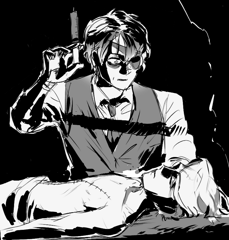 mellotbhx's tweet photo. #nicecorpseAU comic style test practice. villain Corpse Hand, considering his life choices while staring at Nice's body he's preserved, before bringing him back from the dead.
#tbhxoc #TBHXNice #凸变英雄X https://t.co/h0Um1MoRne