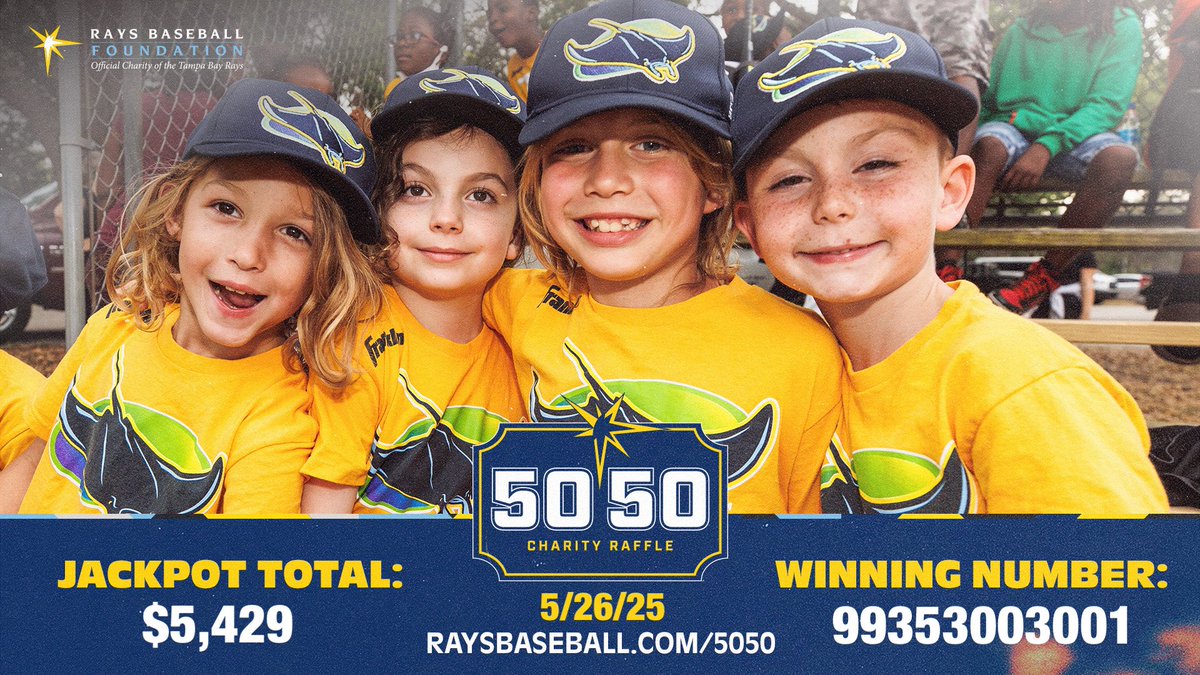 Thank you for supporting the Rays Baseball Foundation!

rays5050.com | #RaysUp