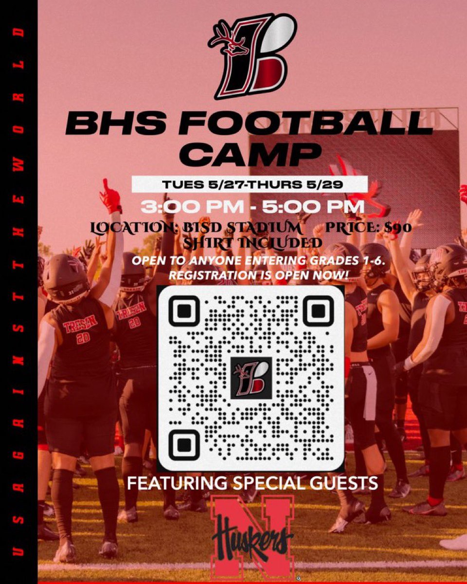 BHS_FBrecruits's tweet photo. Hope everyone had a wonderful holiday weekend… 

Friendly reminder, never to late to get signed up for the next few days of camp! https://t.co/FVvRpJDYqy