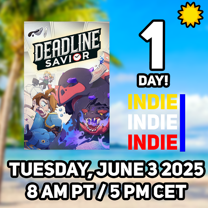 CointinueGames's tweet photo. 1 day before event!

We will be in the Best Indie Games Summer Showcase 2025!
​
Watch the stream to get [NEWS] about "Deadline Savior"!
​
#indie3
#DeadlineSavior https://t.co/Slykcagr78