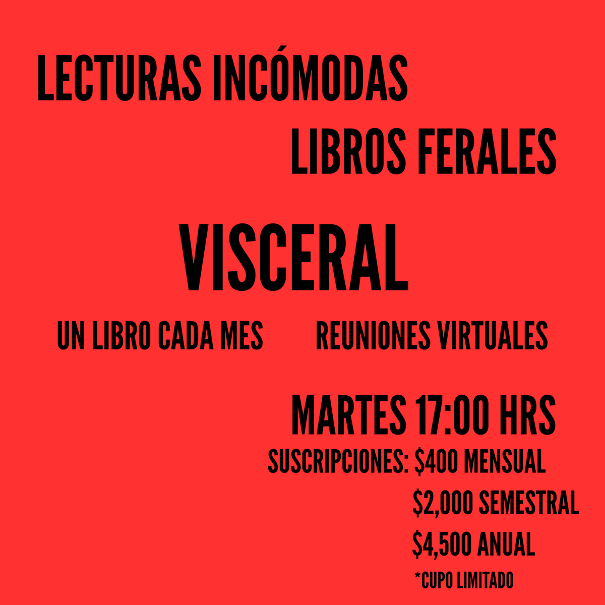 grafografa's tweet photo. Amistades, he decidido sacar del clóset una de mis pasiones más añejas: la lectura de libros que me cuestionan mi posición ante las cosas y así fundo el club de lectura: VISCERAL. Para leer libros que nos dejen más preguntas que respuestas y comentarlas entre nosotrxs, ¿se unen? https://t.co/5ov8V4JuAg