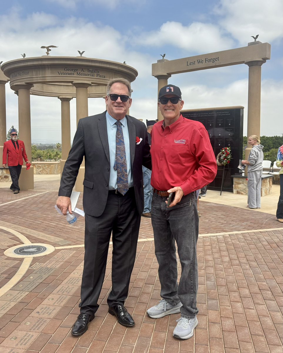 MEJohnsonAuthor's tweet photo. I had the privilege of speaking at Norco's Memorial Day celebration today. Norco’s Veterans Memorial is truly impressive. It was a pleasure to spend the day with a group of patriotic Americans. 

Norco inducted a new hero into their Veterans Memorial. I was honored to sit alongside District 1 Supervisor Karen Spiegel. 

In one photo, I am pictured with former Mayor Kevin Bash, who once visited our court to observe the assistance provided to two Norco veterans.

 Norco’s veteran's memorial is absolutely amazing. Today was a great day in Norco with a group of outstanding Americans. #norcoca #judge4vets