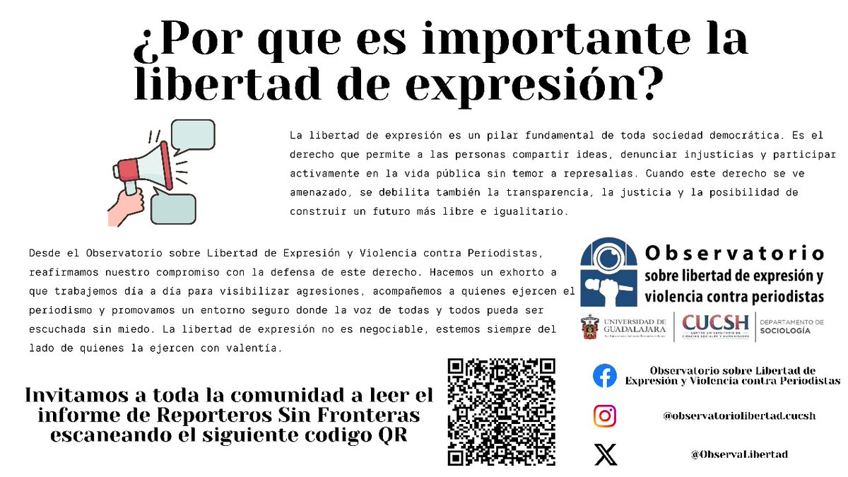 ObservaLibertad's tweet photo. 📰 Según el último informe de Reporteros Sin Fronteras @RSF_esp  México ocupa el lugar 124 de 180 países en materia de libertad de prensa.
📉 Un país con una prensa amenazada no puede garantizar una democracia sólida.
#LibertadDeExpresión #PeriodismoLibre #México https://t.co/pCfsoT9X26