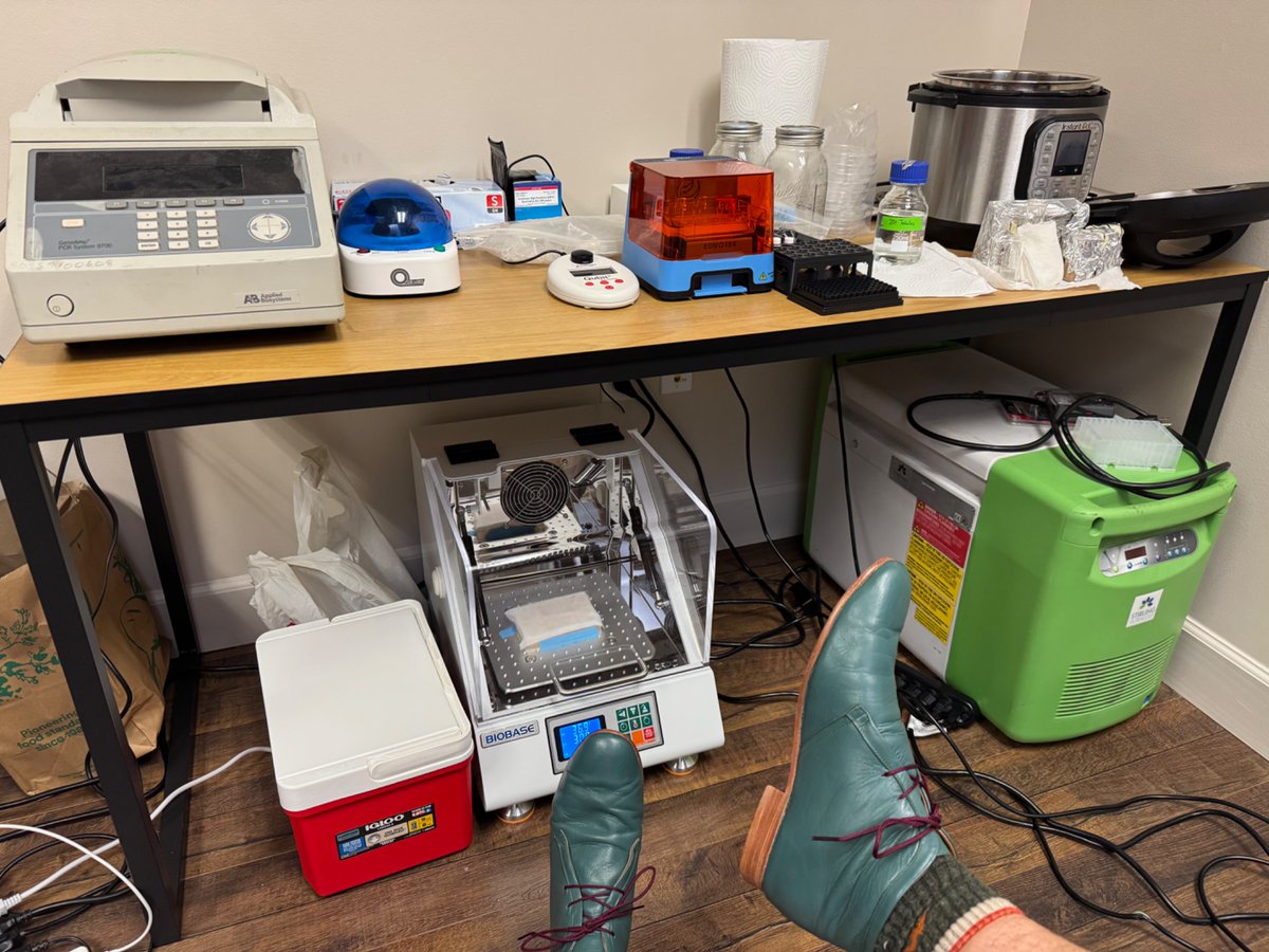 koeng101's tweet image. ‼️Hot tip that PIs don’t want you to know that makes moving around lab fun‼️
Wear dancing shoes
(Warning: side effects include breaking out in dance to your jams while pipetting)