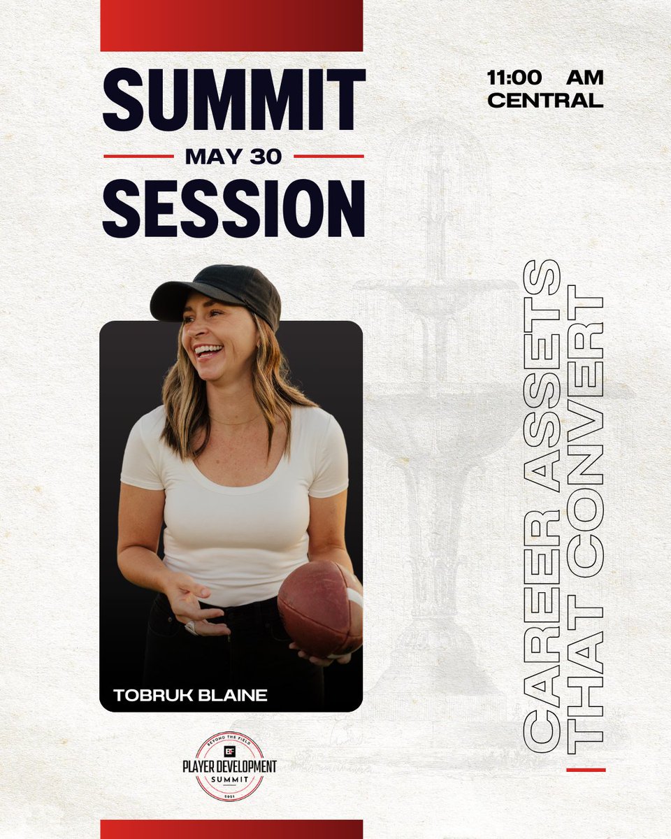 Edward Jones II (@ed_jones2) on Twitter photo Athletes have stories. But do they have career assets that convert?
At #25PDSummit, <a href="/tobrukblaine_TB/">Tobruk Blaine</a> is breaking it all down in a 🔥 session on how to translate experiences into real-world success.
🗓 May 30 | 11:00 AM CT
#CareerDevelopment #AthleteSupport Athletes have stories. But do they have career assets that convert?
At #25PDSummit, <a href="/tobrukblaine_TB/">Tobruk Blaine</a> is breaking it all down in a 🔥 session on how to translate experiences into real-world success.
🗓 May 30 | 11:00 AM CT
#CareerDevelopment #AthleteSupport
