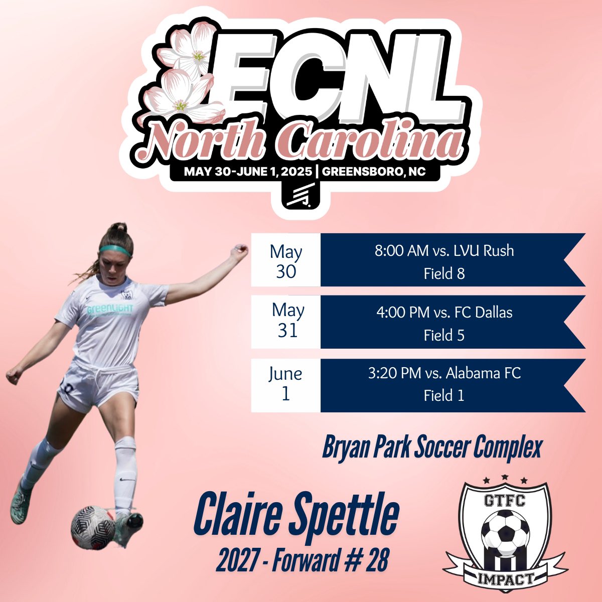 Claire Spettle (@c_spettle16) on Twitter photo Headed to North Carolina this weekend!
<a href="/ImCollegeSoccer/">College Soccer Truth ™</a> <a href="/ImYouthSoccer/">ECNL/GA/Recruiting/College Soccer</a> <a href="/ECNLgirls/">ECNL Girls</a> <a href="/GTFCImpact/">GTFC Impact</a> Headed to North Carolina this weekend!
<a href="/ImCollegeSoccer/">College Soccer Truth ™</a> <a href="/ImYouthSoccer/">ECNL/GA/Recruiting/College Soccer</a> <a href="/ECNLgirls/">ECNL Girls</a> <a href="/GTFCImpact/">GTFC Impact</a>