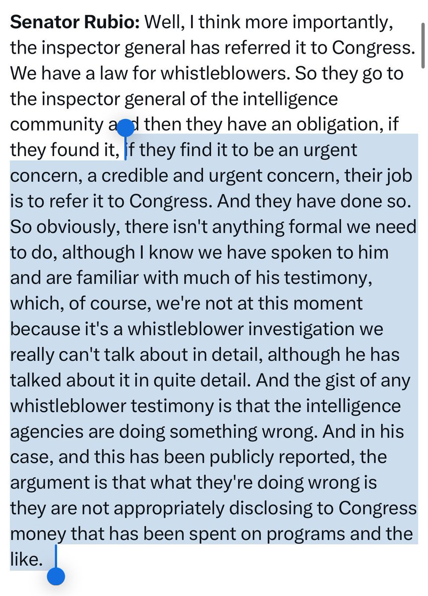 <a href="/MickWest/">Mick West</a> West: “It’s not at all clear what the ICIG was labeling credible and urgent, it might simply have been [Grusch’s] allegation of whistleblower reprisals.”

The law firm and the then-vice chair of the Senate Intelligence Committee explicitly refute that.

Lying or confused?