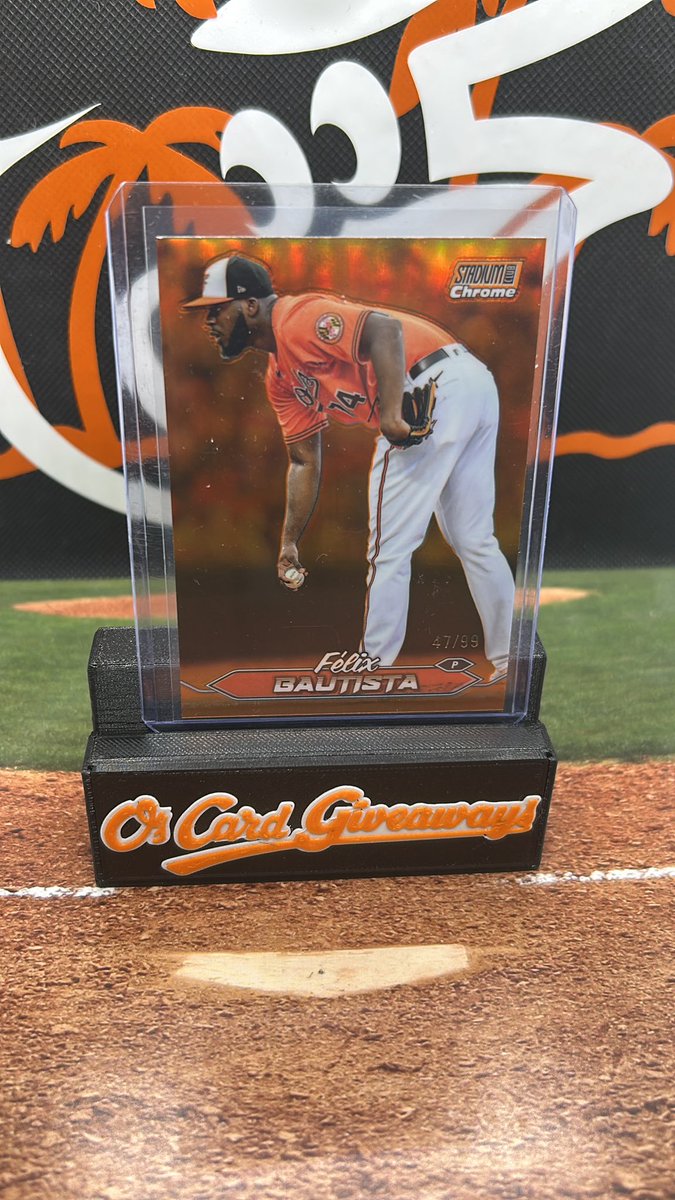 OsCardGiveAways's tweet photo. ORIOLES WIN!!! Like retweet and follow! I’ll select one lucky winner to receive this Felix Bautista 47/99 card tomorrow during the game! #Birdland https://t.co/6qDvD9P5yx