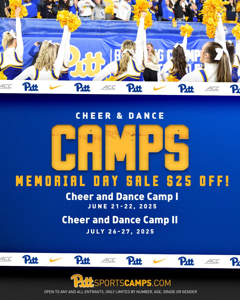 Sign up for one of our spirit camps through tomorrow for a special weekend discount! 😺

Register now: pittcheerdancecamp.com