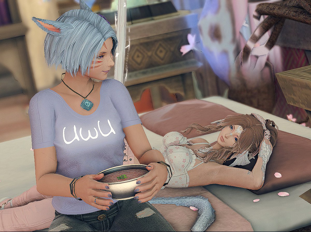MaverynHB's tweet photo. *Hearing her lovely niecey was under the weather, Maveryn's motherly instincts kicked in, and was by her bedside in minutes, love and soup at the ready* 💜
#GPOSERS #FFXIVScreenshot #FFXIVMoogle #FFXIVChaos #FFXIVMiqote https://t.co/lDchFx7MjD