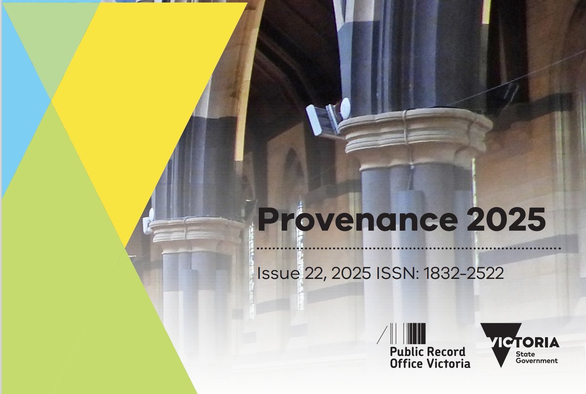 The 2025 issue of Provenance is now online for your reading pleasure! Featuring research into the state archives, this year's five articles explore social and cultural histories of Victorian people, places and buildings. 

prov.vic.gov.au/explore-collec…