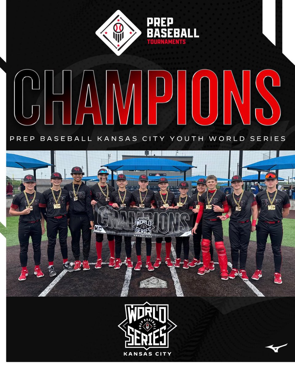 PBTKansasCity's tweet photo. 🏆CHAMPIONS🏆

Congratulations to the 2025 PBKC Youth World Series 14 D1 Champions, Cedar Rapids Reds - Red!!! 

#PrepBaseballKC #YWorldSeries https://t.co/lEhkkLQXcT