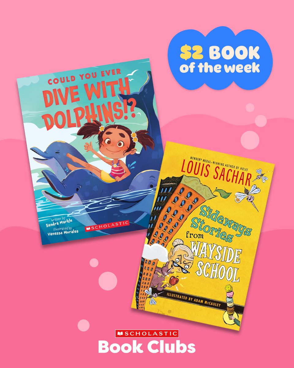 Just in: this school year's final Books of the Week! 🐬🏫 Order now and send your students off with new reads just in time for summer: clubs.scholastic.com/greatbookdeals…