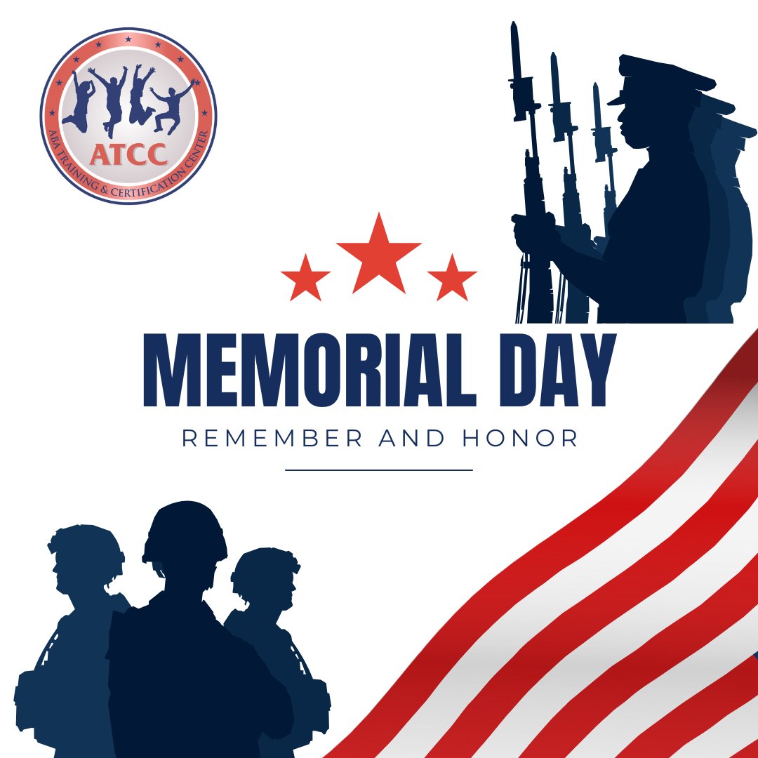 Today, we remember their sacrifice. Tomorrow, and always, we live in gratitude. 🌺

ATCC recognizes the sacrifice of our military heroes and their families. As a token of appreciation, we’re offering 10% off all ABA training programs and courses for friends and family of active
