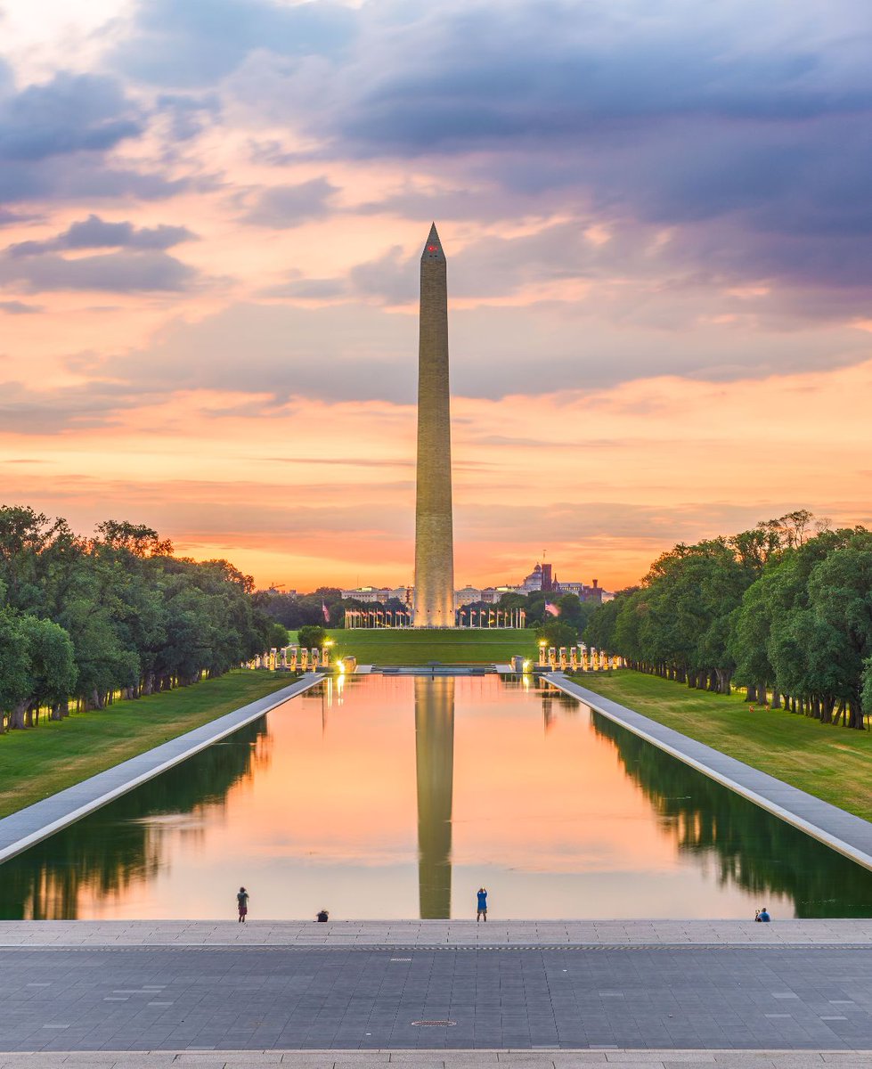 SoEarthen's tweet image. Washington Monument, Washington, D.C., USA  #ReflectingPool #Dawn