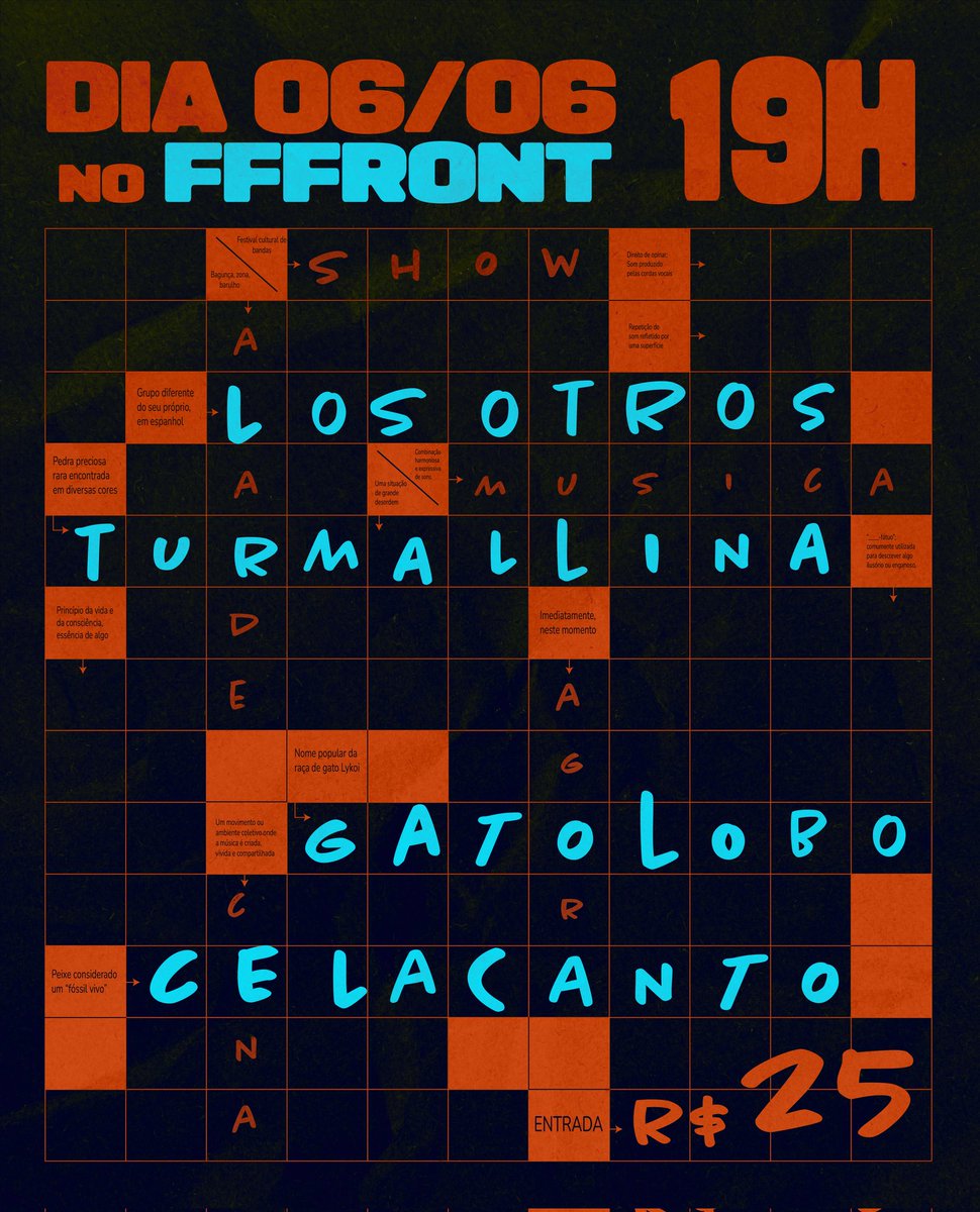 VOLTAMOS E TAMO ON FIRE 🔥

🗓️ Sexta-feira que vem (06/06) a partir das 20h tocamos no <a href="/seufffront/">FFFront</a> junto a <a href="/los___otros/">Los Otros</a> <a href="/celacantowav/">celacanto</a> e @agatolobo

🎟️ Ingressos na bio