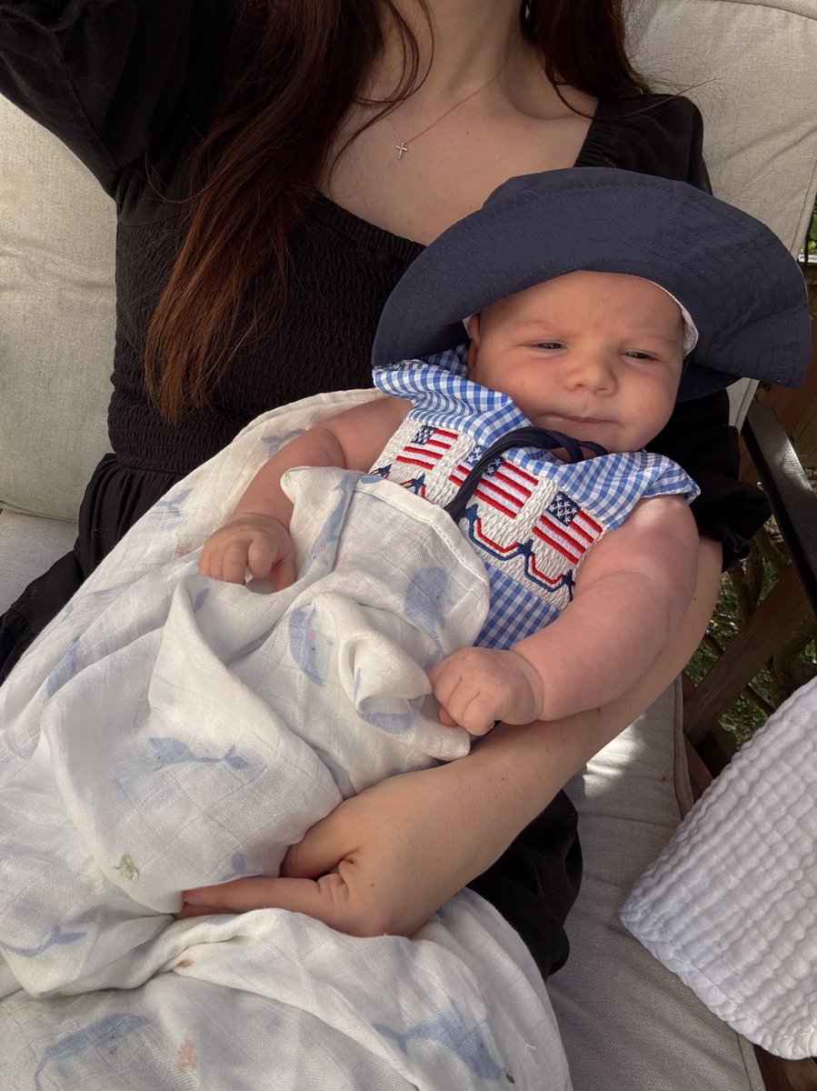 husband is playing Toby Keith and grilling, baby fell asleep outside, life is good