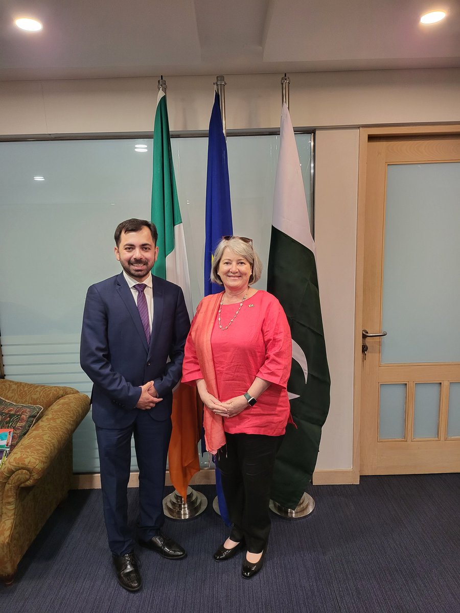 ammaraliDublin8's tweet image. Had a detailed meeting with the Irish Ambassador to Pakistan H.E Mary O'Neill. I'm grateful for her time and for introducing me to the wonderful staff at the new embassy.
We discussed various topics, especially ways to boost trade between our two countries. I raised concerns…