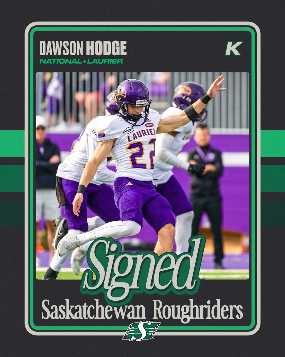 The Saskatchewan Roughriders have signed National kicker Dawson Hodge.

🏈 bit.ly/3FuqlnD