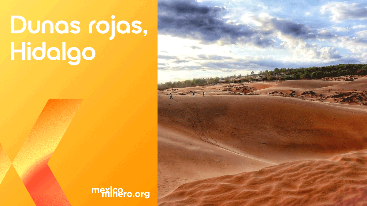 Este impresionante desierto de arena roja, ubicado en el municipio de Pacula, Hidalgo, es el resultado de un proceso geológico que comenzó hace miles de años y que ha dado lugar a una formación natural que, a simple vista, parece sacada del planeta rojo.
#MéxicoMinero #DunasRojas