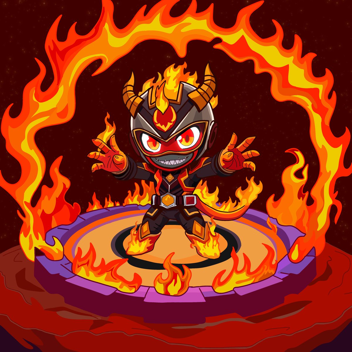 Zerith vs Pyronyx

Storm met flame in the skies of Solarii Vex

Storm Unleashed clashed with Hellbloom’s inferno

Chains of fire met electric fury

When the dust settled

Zerith’s eyes still sparked

⚡🔥 The war isn’t over.

#StarKnightGalaxy #SKG #Zerith #Pyronyx