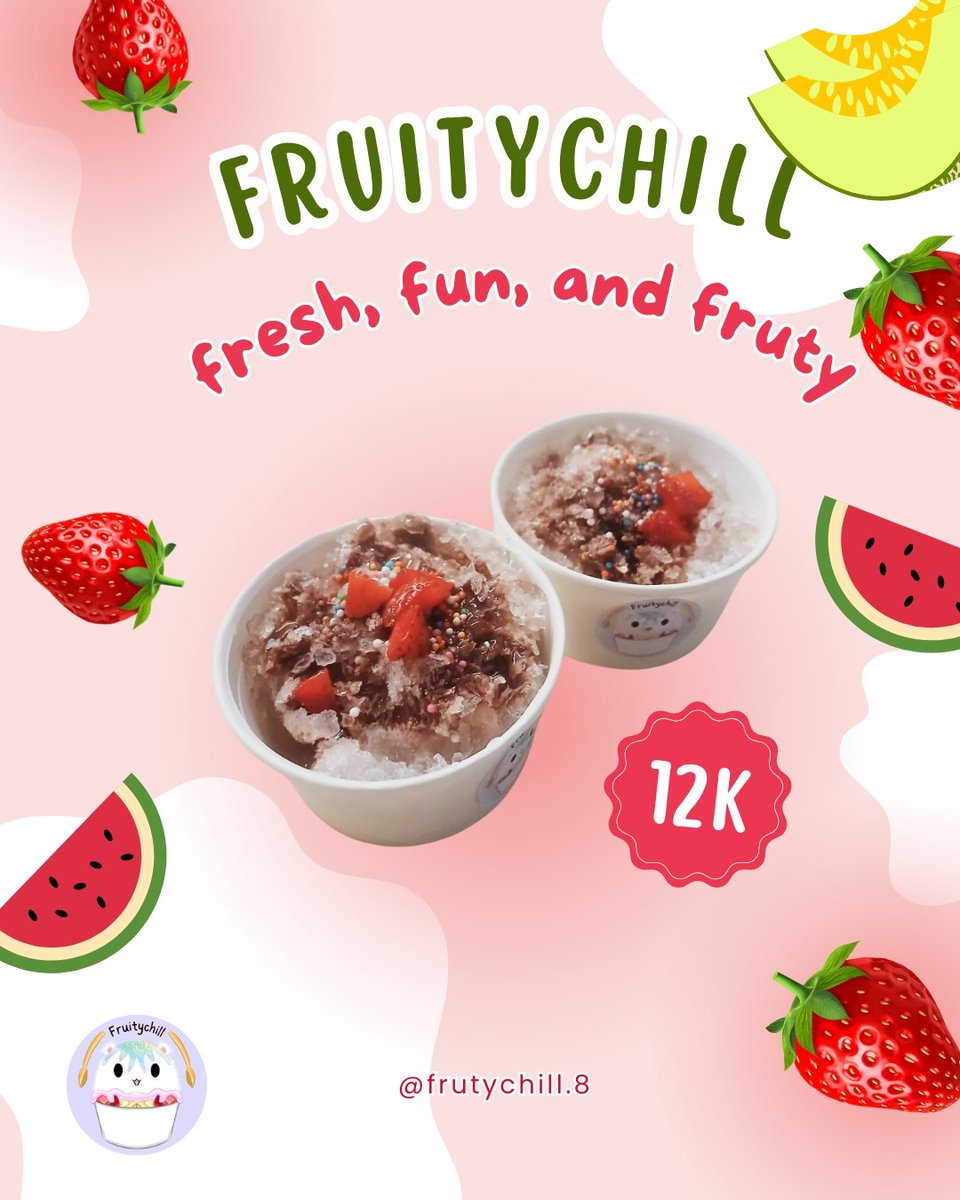 FruityChill8's tweet photo. Overthinking nggak akan bikin adem, tapi Fruitychill bisa!

𝘌𝘴 𝘣𝘶𝘢𝘩 𝘬𝘦𝘬𝘪𝘯𝘪𝘢𝘯 yang siap nemenin kamu healing dari penatnya hidup.
Cuma 12K doang! Gak percaya? Coba aja dulu~

#Fruitychill #EsBuahKekinian #OverChillin https://t.co/zVNpB2EEoQ