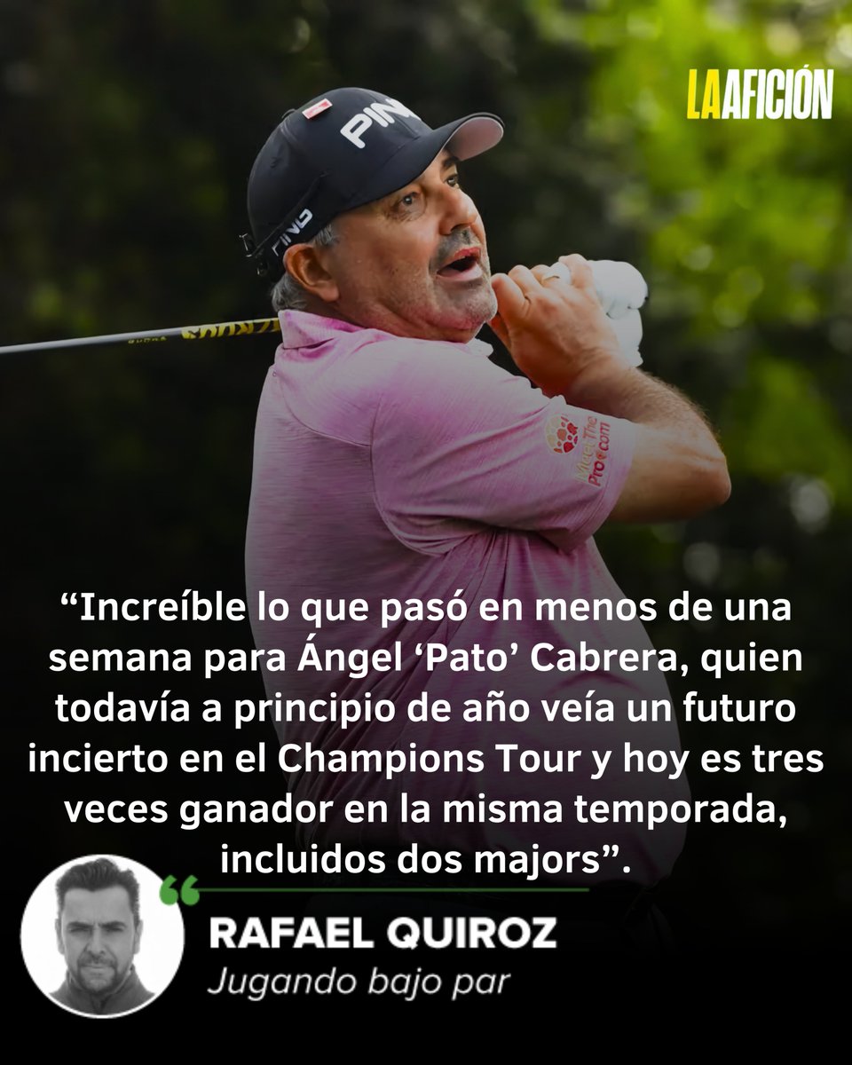 #JugandoBajoPar | "Para el de Córdoba, Argentina los últimos años no han sido fáciles. Ahora resurge como el ave fénix para llevarse el PGA Senior Championship". ⛳️

✍️ Lee la #opinión completa de Rafael Quiroz (<a href="/WIPAQ/">RAFA QUIROZ</a>) en La Afición: mile.io/44QahqE