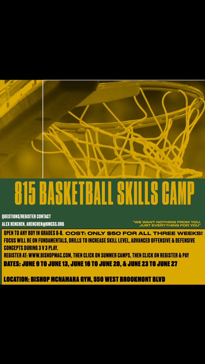 Please spread the word!! Register at Mac athletic site … 15 days of high quality passionate instruction for $50 8am-9:30 AM begins 6/9