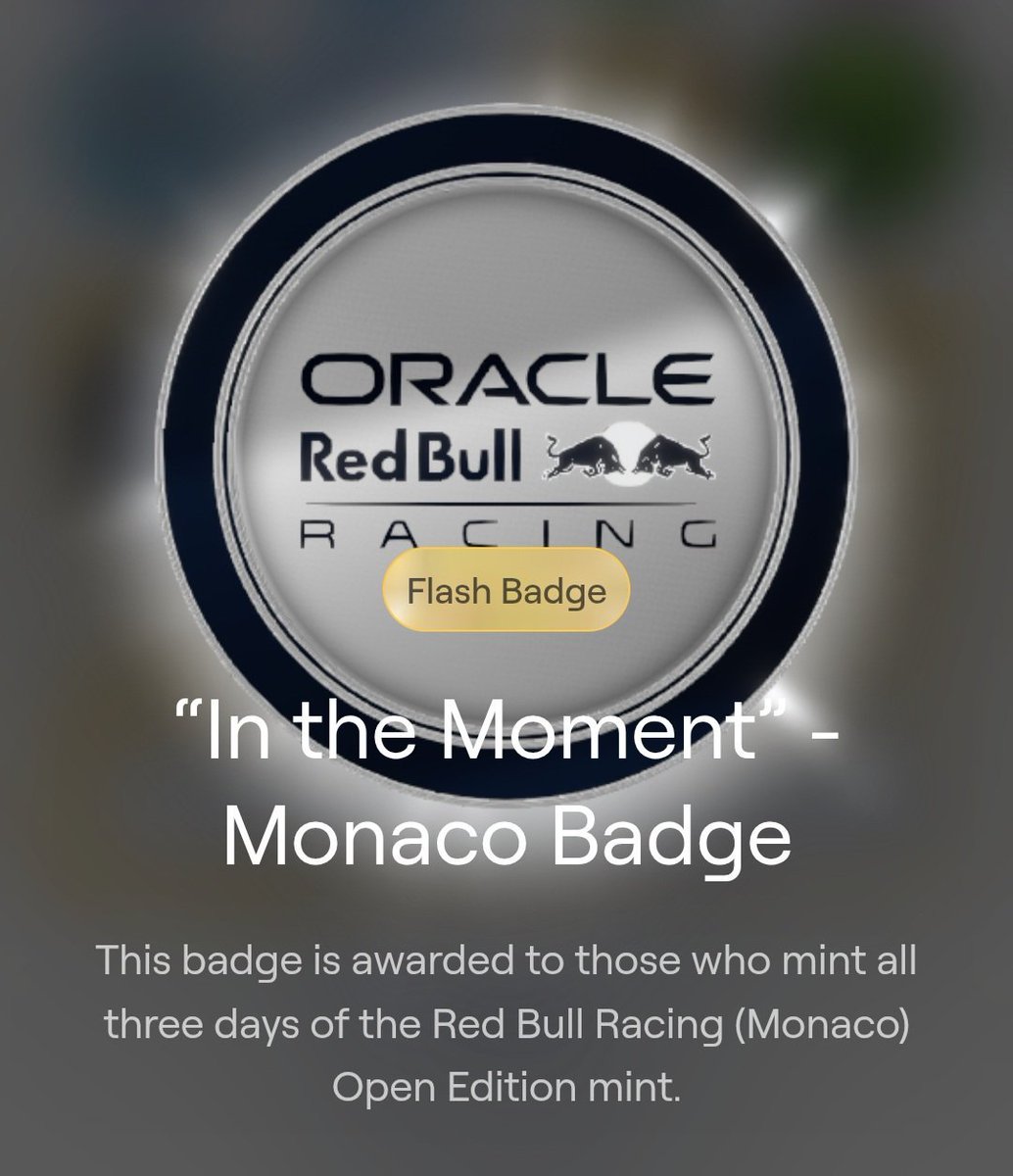 One More Badge to the collection on <a href="/AbstractChain/">Abstract</a>: "In the Moment" - Monaco Badge: