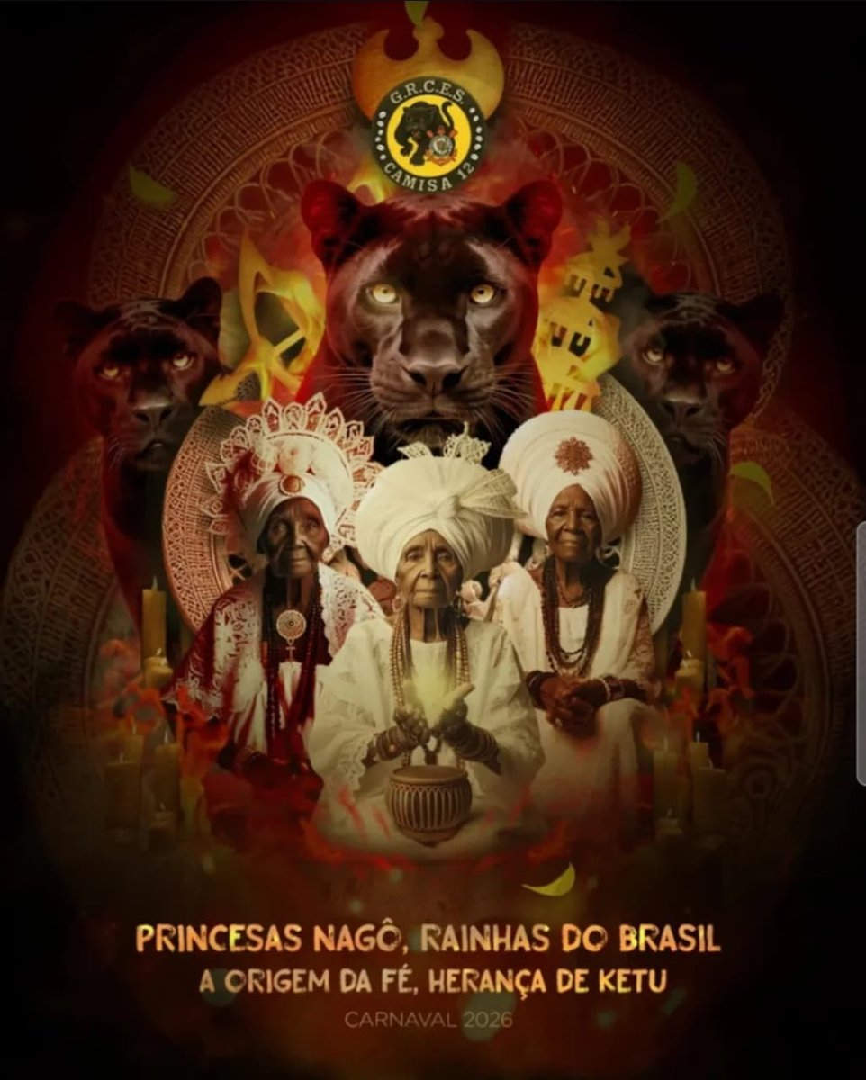 DSTVDDLVT's tweet photo. Escola de Samba Camisa 12 anunciou seu enredo 'Princesas Nagô, rainhas do Brasil,a origem da fé, herança de Ketu' para o Carnaval 2026. #CarnavalSP2026 https://t.co/GmMsmiP8y7