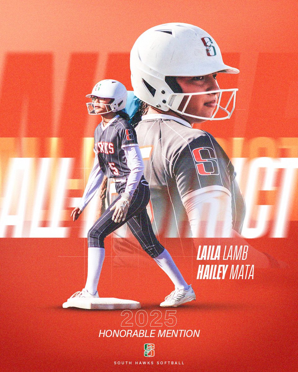 Harlingen South Lady Hawk softball team All-District accolades! Great job ladies and coaches!