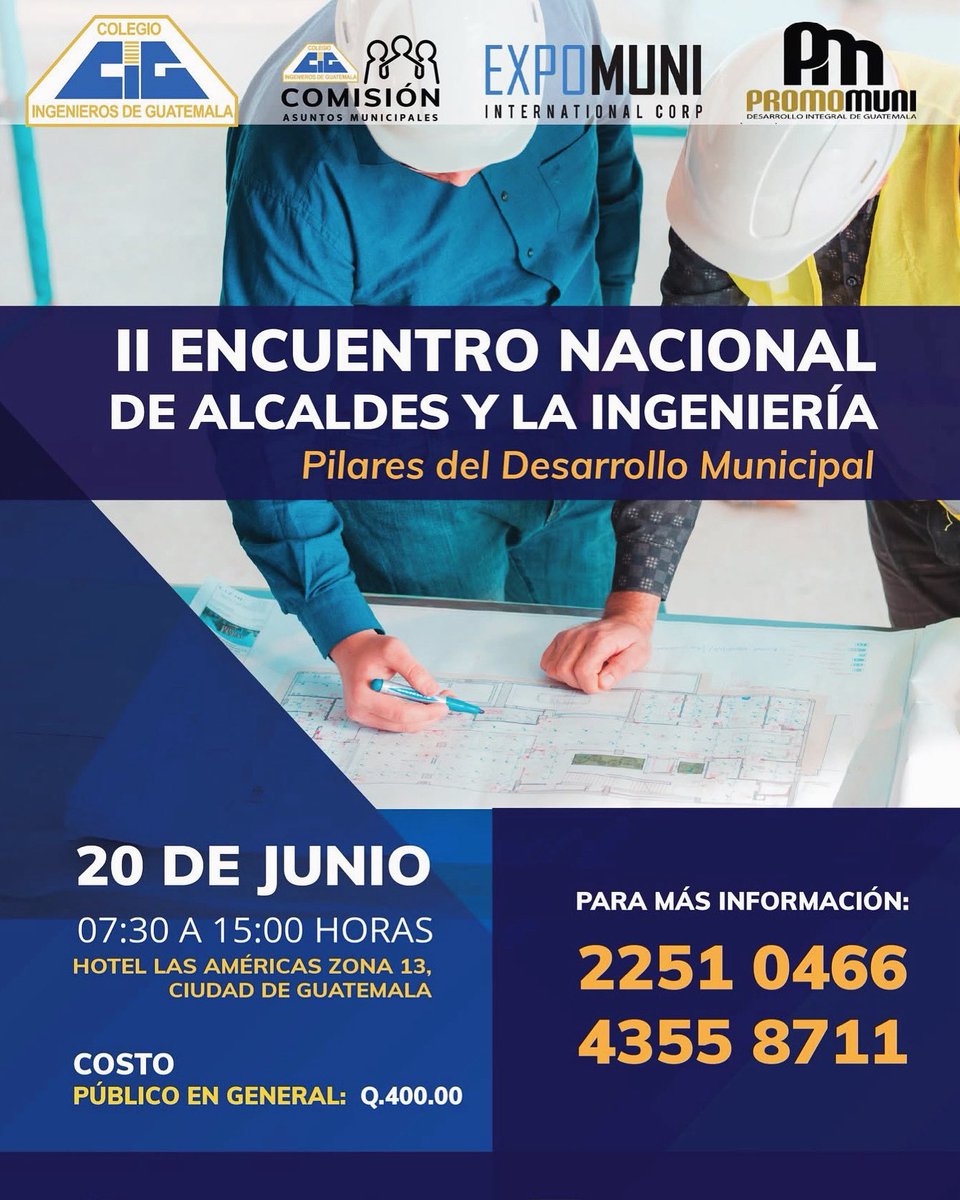gt_cig's tweet photo. 🌟 ¡𝐄𝐬𝐭𝐚́𝐧 𝐜𝐨𝐫𝐝𝐢𝐚𝐥𝐦𝐞𝐧𝐭𝐞 𝐢𝐧𝐯𝐢𝐭𝐚𝐝𝐨𝐬 𝐚𝐥 𝐈𝐈 𝐄𝐧𝐜𝐮𝐞𝐧𝐭𝐫𝐨 𝐍𝐚𝐜𝐢𝐨𝐧𝐚𝐥 𝐝𝐞 𝐀𝐥𝐜𝐚𝐥𝐝𝐞𝐬 𝐲 𝐥𝐚 𝐈𝐧𝐠𝐞𝐧𝐢𝐞𝐫𝐢́𝐚! 🌟
🗓 𝐅𝐞𝐜𝐡𝐚: 20 de junio  
🕢 𝐇𝐨𝐫𝐚: 07:30 a 15:00 horas  
📍 𝐋𝐮𝐠𝐚𝐫: Hotel Las Américas, Zona 13. https://t.co/EPUgOeoHH2