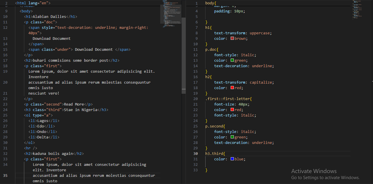 adeyemo_bright's tweet photo. I practiced working with headings, links, lists, and styled elements using CSS.

#WebDevelopment #HTML #CSS #LearningToCode #SabiProgrammer https://t.co/g4Mu3yPRvr