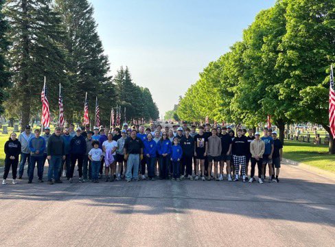 Had fun doing a small part in remembering our veterans this morning by setting up American flags in the cemetery!