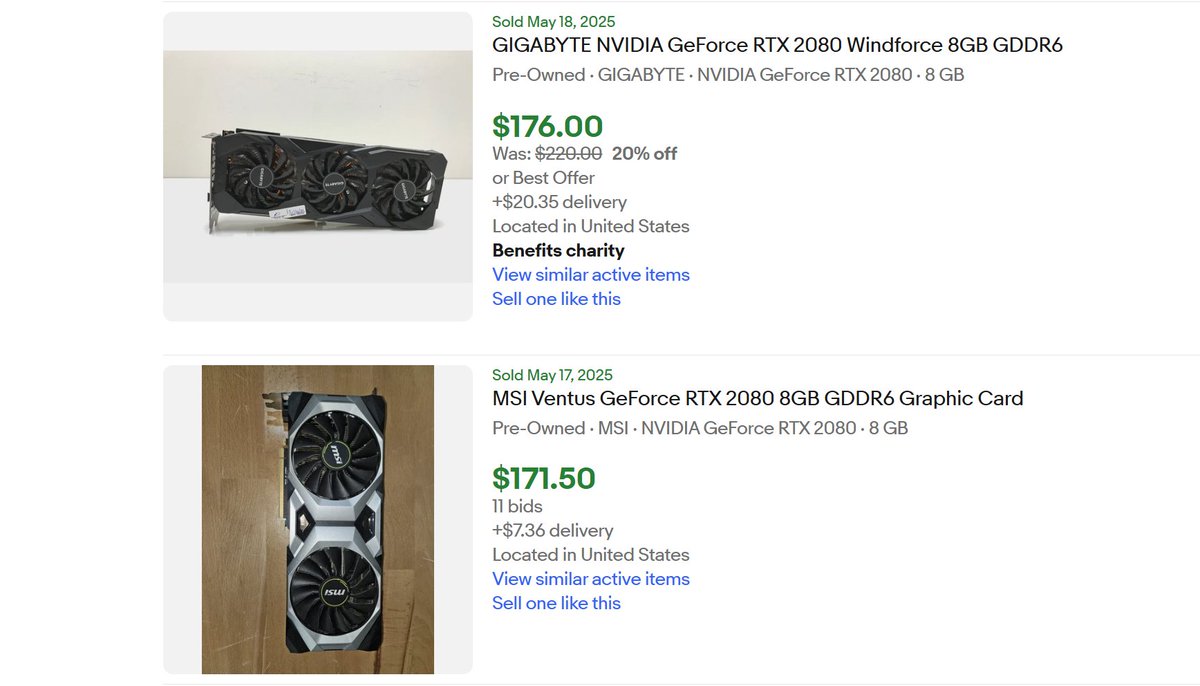 Honestly, a sub-$200 RTX 2080 is all the sauce rn...