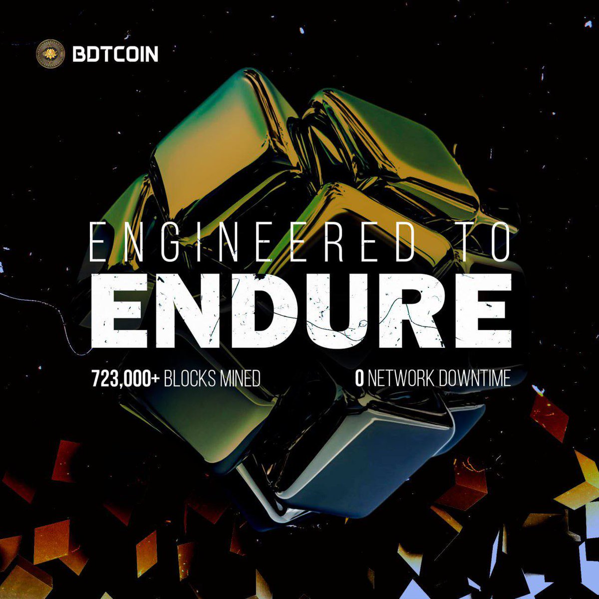 🪙 $BDTC is engineered to endure.

🟡 Proof-of-work secured
🟡 723,000+ blocks mined
🟡 0 network downtime

Designed for resilience. Gold-backed. Attack-resistant.

This is what real infrastructure looks like.