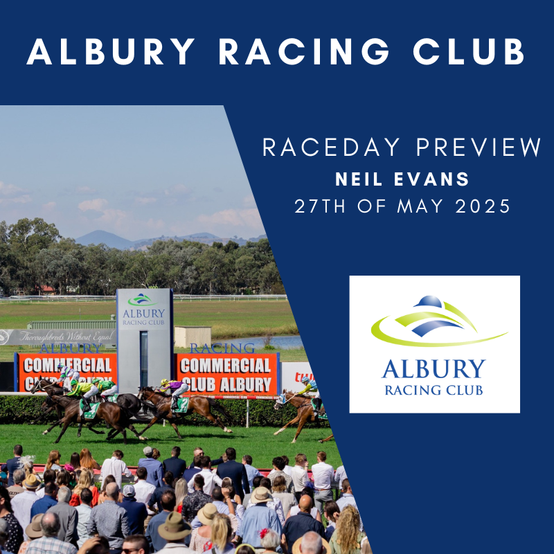 ***AIRBORNE ALBURY PREVIEW****
with NEIL EVANS
Albury Racing Club - Tuesday, 27th May
*Gates Open @ 12:15pm
*1st Race @ 12:55pm
read more..... alburyracing.com.au/homepage
