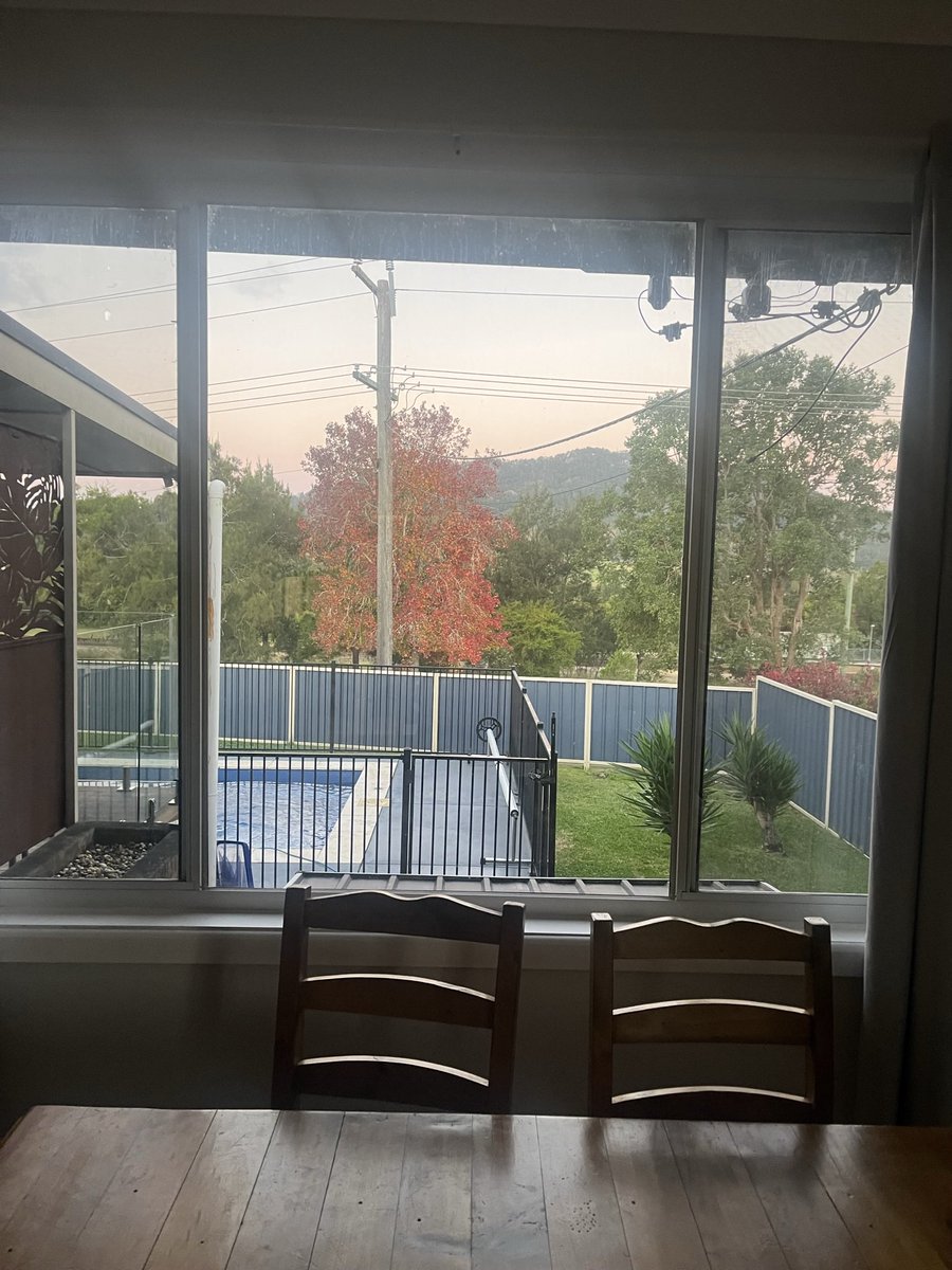 Matt179M's tweet photo. Winters coming at the holiday house trees all changing colour. #gloucester https://t.co/fFS4DU53qr