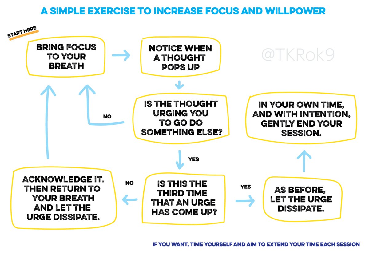 Developing focus and willpower is like working out a muscle. 

This is my daily mental workout.

Try it for a while. 
The difference will be noticeable.