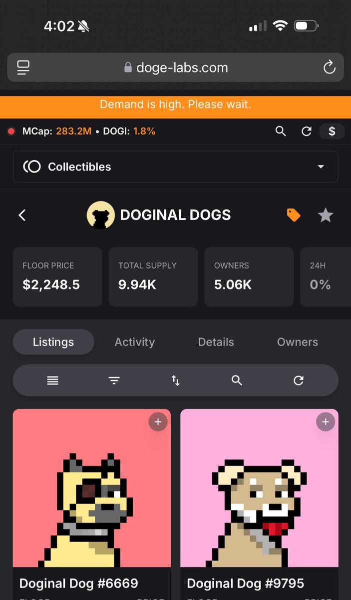 Teal (@tealmetax) on Twitter photo What does ‘Demand is High’ mean?
Were 2000 people just glued to the doge-labs website??
What do the <a href="/doginaldogsx/">Doginal Dogs</a> have cooking now?? 👩🍳 👨🍳 What does ‘Demand is High’ mean?
Were 2000 people just glued to the doge-labs website??
What do the <a href="/doginaldogsx/">Doginal Dogs</a> have cooking now?? 👩🍳 👨🍳