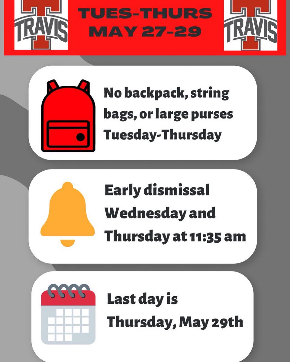 It’s our final week of school, which means… no backpacks!