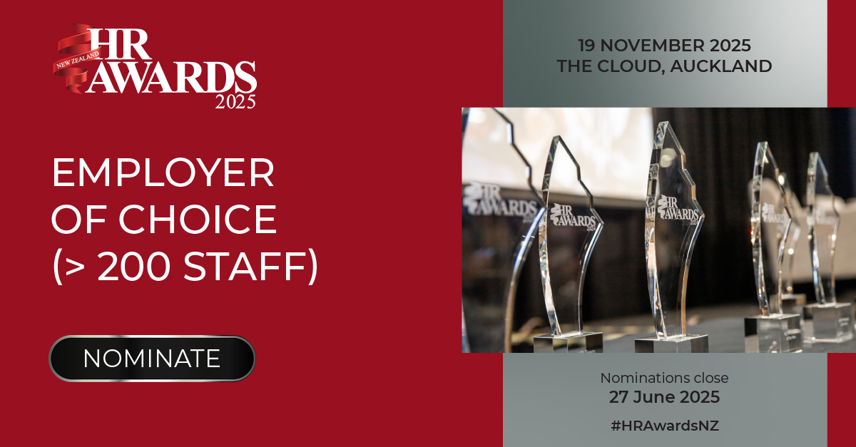 Be part of the celebration! Nominate the Employer of Choice (> 200 staff) for the prestigious 2025 HRD Awards New Zealand. Let's honor the outstanding achievements in the HR industry together.

Submit your nominations by 27 June!

Nominate: hubs.la/Q03p2jqb0

#HRAwardsNZ