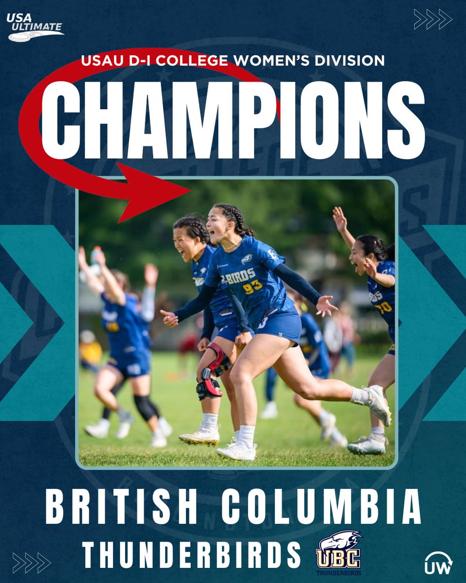 Ultiworld's tweet photo. After a universe point thriller, @UBCwomensulti are your D-I Women's Division Champions! https://t.co/ZNYzxKZl0P